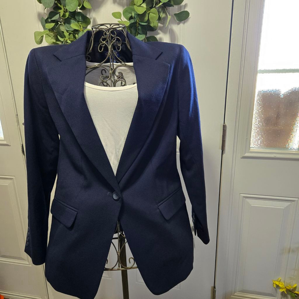 Women's Pendleton Navy 100% Virgin Wool Blazer Size 10 NWT